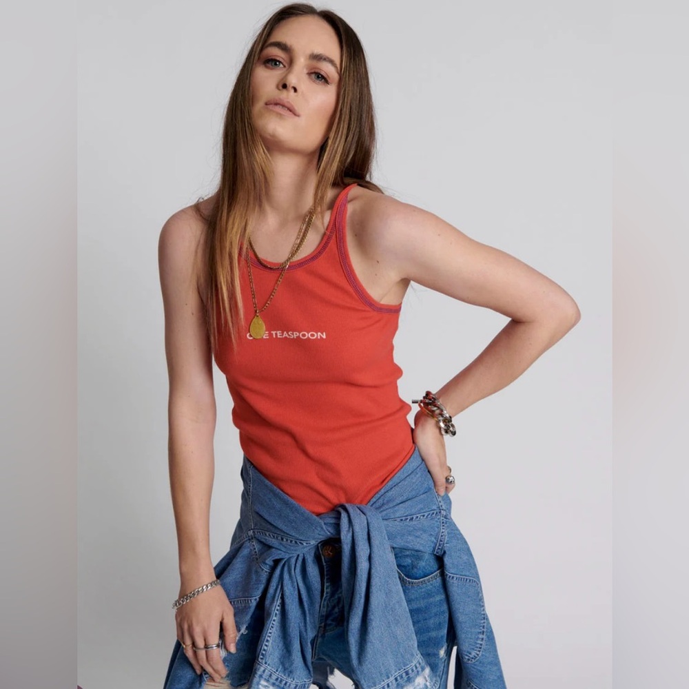 NEW OneTeaspoon ONE TEASPOON Womens Regal Red  Singlet 100 %cotton  Size S